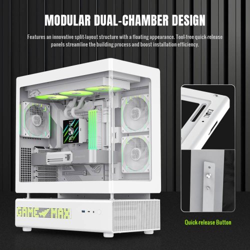 Корпус GAMEMAX N90 Tempered Glass без БП White купить в Украине: Киев, Днепр, Харьков, Одесса  | Проверка совместимости, низкая цена, отзывы, характеристики от TELEMART фото