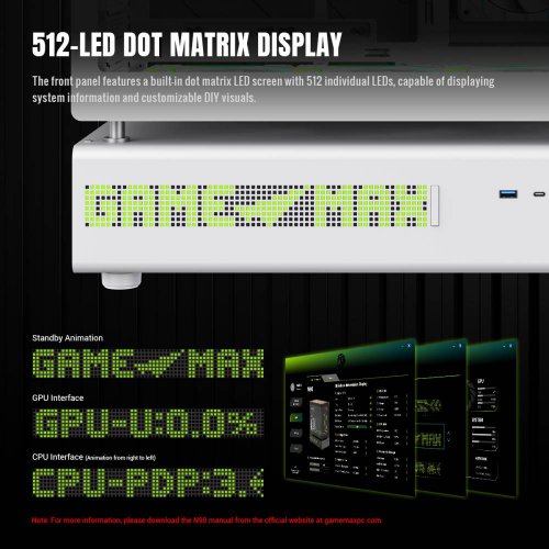 Корпус GAMEMAX N90 Tempered Glass без БП White купить в Украине: Киев, Днепр, Харьков, Одесса  | Проверка совместимости, низкая цена, отзывы, характеристики от TELEMART фото