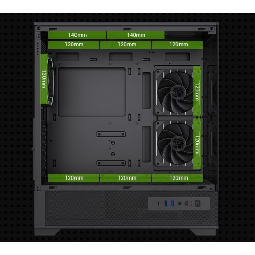 Корпус GAMEMAX Vista 2 A Tempered Glass без БП Black купить в Украине: Киев, Днепр, Харьков, Одесса  | Проверка совместимости, низкая цена, отзывы, характеристики от TELEMART фото