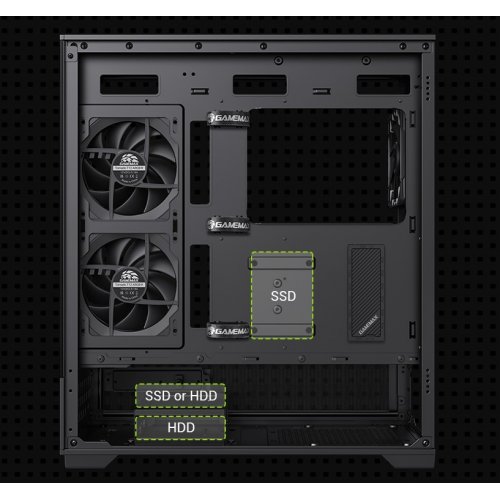 Корпус GAMEMAX Vista 2 A Tempered Glass без БП Black купить в Украине: Киев, Днепр, Харьков, Одесса  | Проверка совместимости, низкая цена, отзывы, характеристики от TELEMART фото