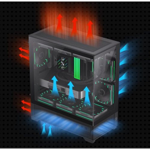 Корпус GAMEMAX Vista 2 A Tempered Glass без БП Black купить в Украине: Киев, Днепр, Харьков, Одесса  | Проверка совместимости, низкая цена, отзывы, характеристики от TELEMART фото