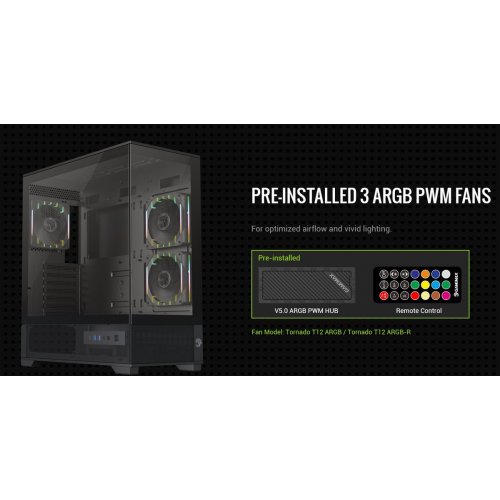 Корпус GAMEMAX Vista 2 A Tempered Glass без БП Black купить в Украине: Киев, Днепр, Харьков, Одесса  | Проверка совместимости, низкая цена, отзывы, характеристики от TELEMART фото