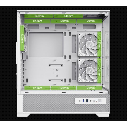 Корпус GAMEMAX Vista 2 A Tempered Glass без БП White купить в Украине: Киев, Днепр, Харьков, Одесса  | Проверка совместимости, низкая цена, отзывы, характеристики от TELEMART фото