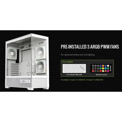 Корпус GAMEMAX Vista 2 A Tempered Glass без БП White купить в Украине: Киев, Днепр, Харьков, Одесса  | Проверка совместимости, низкая цена, отзывы, характеристики от TELEMART фото