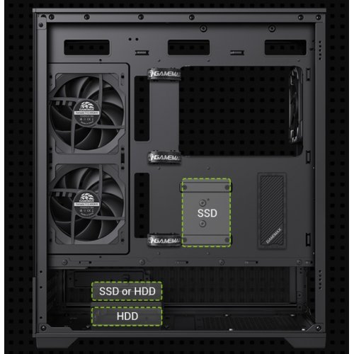 Корпус GAMEMAX Vista 2 M Tempered Glass без БП Black купить в Украине: Киев, Днепр, Харьков, Одесса  | Проверка совместимости, низкая цена, отзывы, характеристики от TELEMART фото