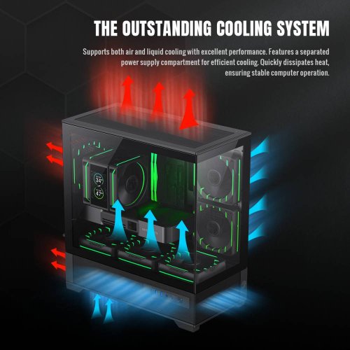 Корпус GAMEMAX Vista 2 M Tempered Glass без БП Black купить в Украине: Киев, Днепр, Харьков, Одесса  | Проверка совместимости, низкая цена, отзывы, характеристики от TELEMART фото