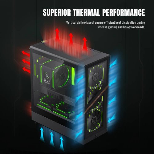 Корпус GAMEMAX Aeris 330 G Tempered Glass без БП Black купить в Украине: Киев, Днепр, Харьков, Одесса  | Проверка совместимости, низкая цена, отзывы, характеристики от TELEMART фото