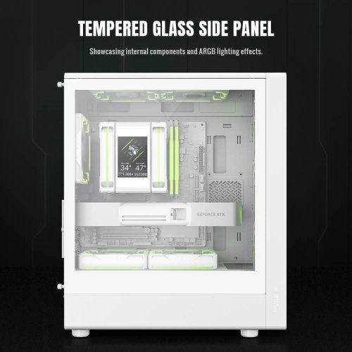 Корпус GAMEMAX Aeris 330 G Tempered Glass без БП White купить в Украине: Киев, Днепр, Харьков, Одесса  | Проверка совместимости, низкая цена, отзывы, характеристики от TELEMART фото