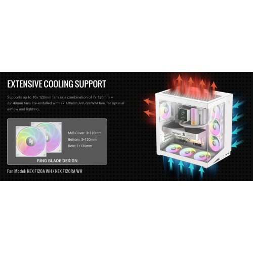 Корпус GAMEMAX NEX C56 Tempered Glass без БП White купить в Украине: Киев, Днепр, Харьков, Одесса  | Проверка совместимости, низкая цена, отзывы, характеристики от TELEMART фото