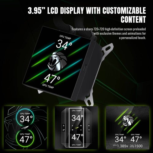 Готова СВО GAMEMAX Glacier 360 LCD Black купити в Україні: Київ, Львів, Хмельницький, Тернопіль, Івано-Франківськ | Перевірка сумісності, низька ціна, відгуки, характеристики від TELEMART фото