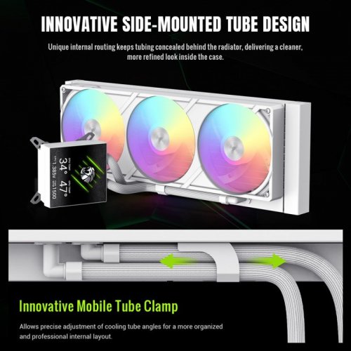 Готова СВО GAMEMAX Glacier 360 LCD White купити в Україні: Київ, Львів, Хмельницький, Тернопіль, Івано-Франківськ | Перевірка сумісності, низька ціна, відгуки, характеристики від TELEMART фото