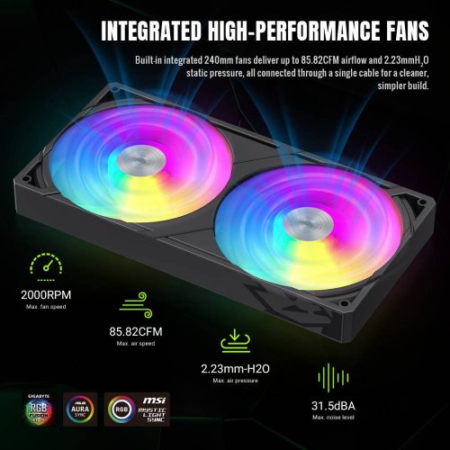 Готова СВО GAMEMAX Glacier 240 LCD Black купити в Україні: Київ, Львів, Хмельницький, Тернопіль, Івано-Франківськ | Перевірка сумісності, низька ціна, відгуки, характеристики від TELEMART фото