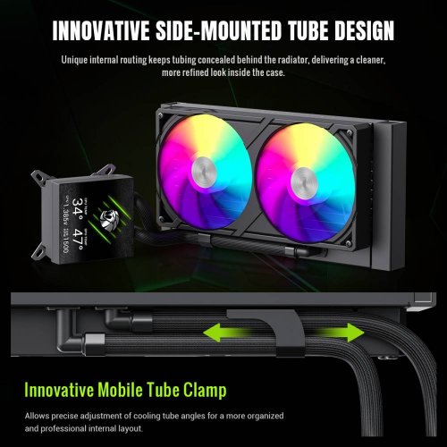 Готова СВО GAMEMAX Glacier 240 LCD Black купити в Україні: Київ, Львів, Хмельницький, Тернопіль, Івано-Франківськ | Перевірка сумісності, низька ціна, відгуки, характеристики від TELEMART фото