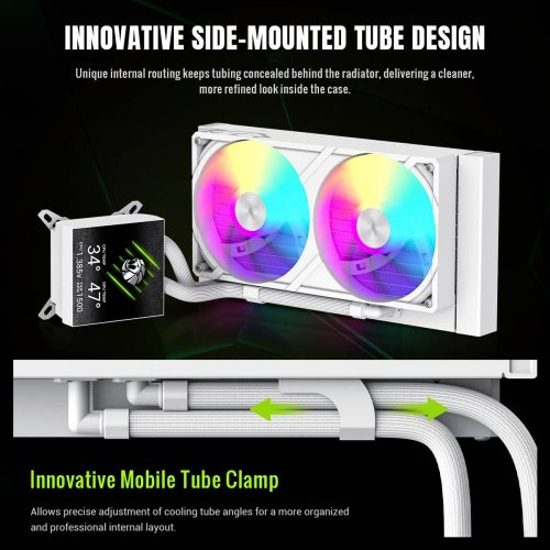 Готова СВО GAMEMAX Glacier 240 LCD White купити в Україні: Київ, Львів, Хмельницький, Тернопіль, Івано-Франківськ | Перевірка сумісності, низька ціна, відгуки, характеристики від TELEMART фото