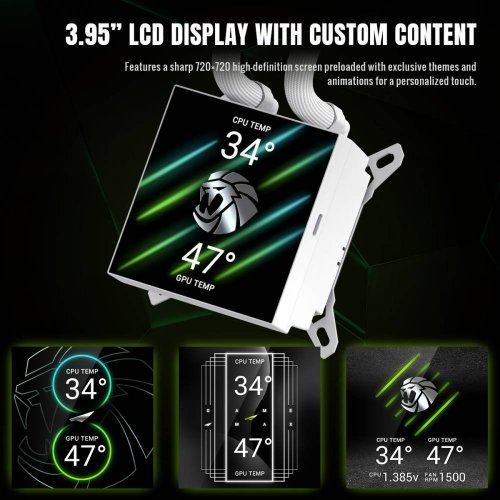 Готова СВО GAMEMAX Glacier 240 LCD White купити в Україні: Київ, Львів, Хмельницький, Тернопіль, Івано-Франківськ | Перевірка сумісності, низька ціна, відгуки, характеристики від TELEMART фото