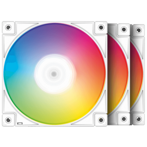 Набор кулеров для корпуса Deepcool FC120 ARGB 3 in 1 (R-FC120-WHAMN3-G-1) White (Восстановлено продавцом, 847213) купить в Украине: Киев, Днепр, Харьков, Одесса  | Проверка совместимости, низкая цена, отзывы, характеристики от TELEMART фото