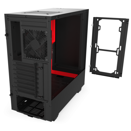 Корпус NZXT H510 Tempered Glass (CA-H510B-BR) Matte Black/Red (Відновлено продавцем, 847227) купити в Україні: Київ, Львів, Хмельницький, Тернопіль, Івано-Франківськ | Перевірка сумісності, низька ціна, відгуки, характеристики від TELEMART фото
