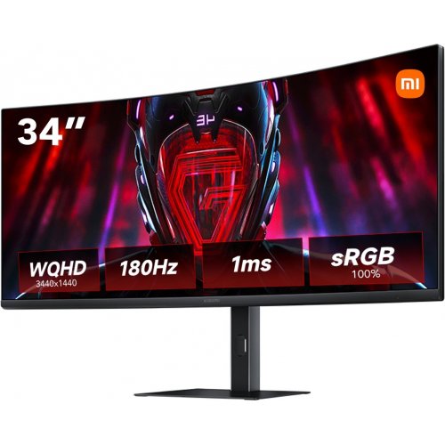 Уцінка монітор Xiaomi 34" G34WQi (ELA5454EU) Black (Пошкоджено пакування, 847253) купити в Україні: Київ, Львів, Хмельницький, Тернопіль, Івано-Франківськ | Низька ціна, відгуки, характеристики від TELEMART фото