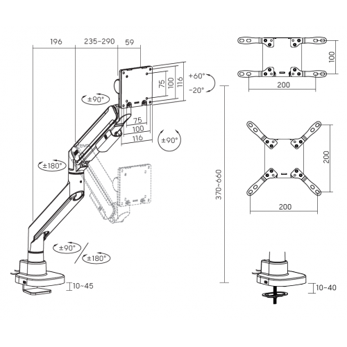Уценка настольное крепление для монитора OfficePro 24-57" MA851 Black (Вскрытая упаковка, 847563) купить в Украине: Киев, Днепр, Харьков, Одесса  | Низкая цена, отзывы, характеристики от TELEMART фото