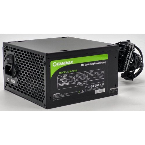 Блок живлення GAMEMAX 500W (GM-500B) (Відновлено продавцем, 847582) купити в Україні: Київ, Львів, Хмельницький, Тернопіль, Івано-Франківськ | Перевірка сумісності, низька ціна, відгуки, характеристики від TELEMART фото