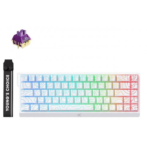 Клавиатура MCHOSE Ace 68 RGB TTC Dragon Lord Magetic Switch (MC-ACE68-32) White Topographic купить в Украине: Киев, Днепр, Харьков, Одесса  | Низкая цена, отзывы, характеристики от TELEMART фото