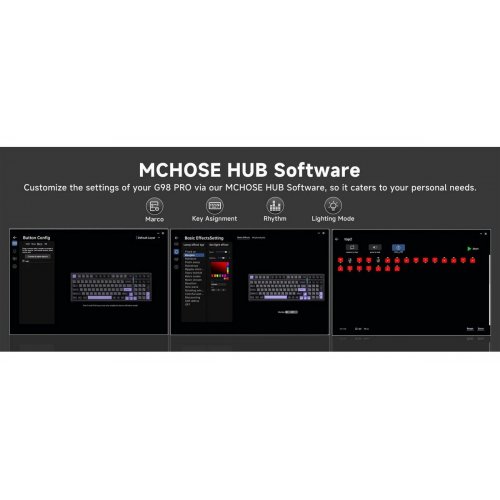 Клавиатура MCHOSE G98 Pro RGB Mechanical Flame Orange Switch Wireless (MC-G98S-5) Black купить в Украине: Киев, Днепр, Харьков, Одесса  | Низкая цена, отзывы, характеристики от TELEMART фото