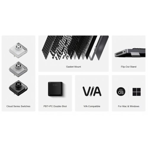 Клавіатура Lofree OE926 Flow 2 100 Mechanical Surfer Switches Wireless (LO-6922694808578) Silver купити в Україні: Київ, Львів, Хмельницький, Тернопіль, Івано-Франківськ | Низька ціна, відгуки, характеристики від TELEMART фото