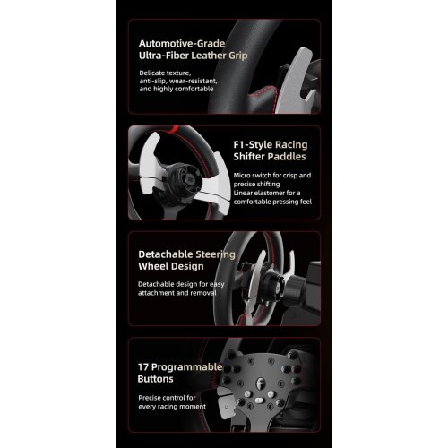 Кермо з педалями PXN V10 Ultra EU (6948052903945) Black купити в Україні: Київ, Львів, Хмельницький, Тернопіль, Івано-Франківськ | Низька ціна, відгуки, характеристики від TELEMART фото