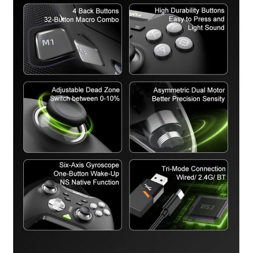 Геймпад PXN P5 Wireless (6948052903655) Black купить в Украине: Киев, Днепр, Харьков, Одесса  | Низкая цена, отзывы, характеристики от TELEMART фото