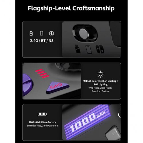 Геймпад PXN P5 8K Wireless (6948052903723) Black/Purple купити в Україні: Київ, Львів, Хмельницький, Тернопіль, Івано-Франківськ | Низька ціна, відгуки, характеристики від TELEMART фото