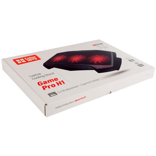 Підставка для ноутбука ColorWay Cooling Game Pro H1 (CW-CGPH1) Black купити в Україні: Київ, Львів, Хмельницький, Тернопіль, Івано-Франківськ | Низька ціна, відгуки, характеристики від TELEMART фото