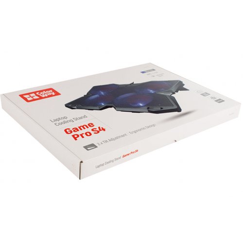 Підставка для ноутбука ColorWay Cooling Game Pro S4 (CW-CGPS4) Black купити в Україні: Київ, Львів, Хмельницький, Тернопіль, Івано-Франківськ | Низька ціна, відгуки, характеристики від TELEMART фото