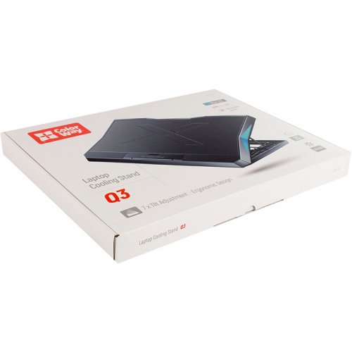 Підставка для ноутбука ColorWay Cooling Laptop Q3 (CW-CLQ3) Black купити в Україні: Київ, Львів, Хмельницький, Тернопіль, Івано-Франківськ | Низька ціна, відгуки, характеристики від TELEMART фото