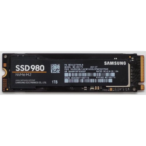 Ssd-диск Samsung 980 V-NAND MLC 1TB M.2 (2280 PCI-E) NVMe 1.4 (MZ-V8V1T0BW) (Відновлено продавцем, 847691) купити в Україні: Київ, Львів, Хмельницький, Тернопіль, Івано-Франківськ | Перевірка сумісності, низька ціна, відгуки, характеристики від TELEMART фото
