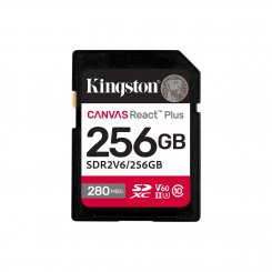 Карта пам'яті Kingston SDXC Canvas React Plus 256GB Class 10 UHS-II U3 V60 (SDR2V6/256GB)