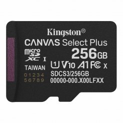 Карта пам'яті Kingston microSDXC Canvas Select Plus G3 256GB Class 10 UHS-I U1 A1 V10 (SDCS3/256GBSP)