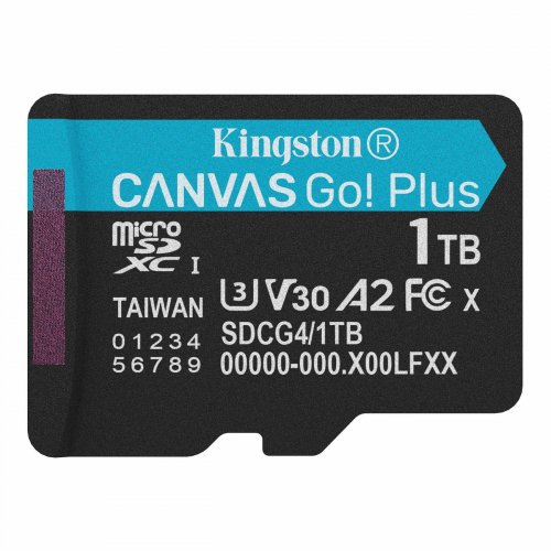Карта пам'яті Kingston microSDXC Canvas Go! Plus G4 1TB Class 10 UHS-I U3 A2 V30 (SDCG4/1TBSP) купити в Україні: Київ, Львів, Хмельницький, Тернопіль, Івано-Франківськ | Низька ціна, відгуки, характеристики від TELEMART фото