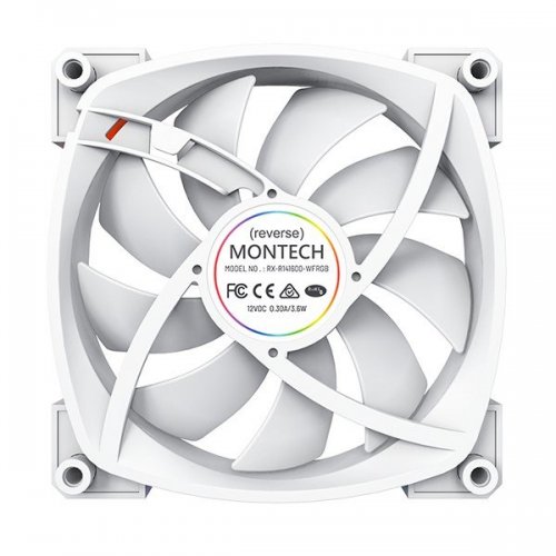 Уценка кулер для корпуса Montech RX140 PWM White (Вскрытая упаковка, 847992) купить в Украине: Киев, Днепр, Харьков, Одесса  | Проверка совместимости, низкая цена, отзывы, характеристики от TELEMART фото
