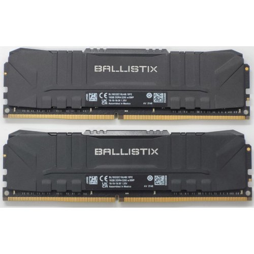 Озу Crucial DDR4 32GB (2x16GB) 3200Mhz Ballistix Black (BL2K16G32C16U4B) (Восстановлено продавцом, 848066) купить в Украине: Киев, Днепр, Харьков, Одесса  | Проверка совместимости, низкая цена, отзывы, характеристики от TELEMART фото