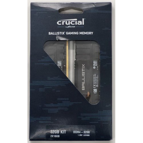 Озу Crucial DDR4 32GB (2x16GB) 3200Mhz Ballistix Black (BL2K16G32C16U4B) (Восстановлено продавцом, 848066) купить в Украине: Киев, Днепр, Харьков, Одесса  | Проверка совместимости, низкая цена, отзывы, характеристики от TELEMART фото