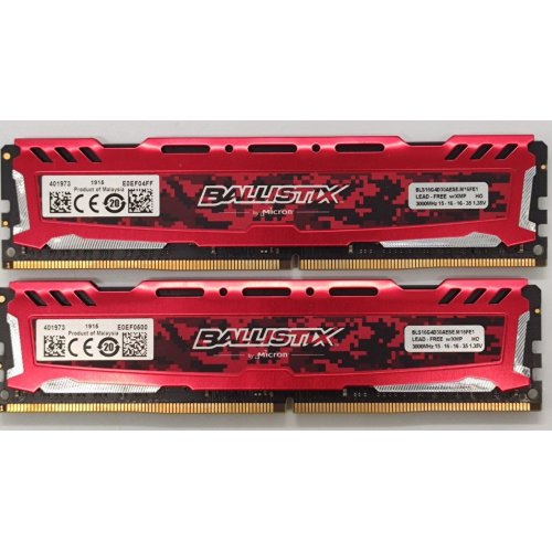 Озу Crucial DDR4 32GB (2x16GB) 3000Mhz Ballistix Sport LT Red (BLS2K16G4D30AESE) (Восстановлено продавцом, 848234) купить в Украине: Киев, Днепр, Харьков, Одесса  | Проверка совместимости, низкая цена, отзывы, характеристики от TELEMART фото