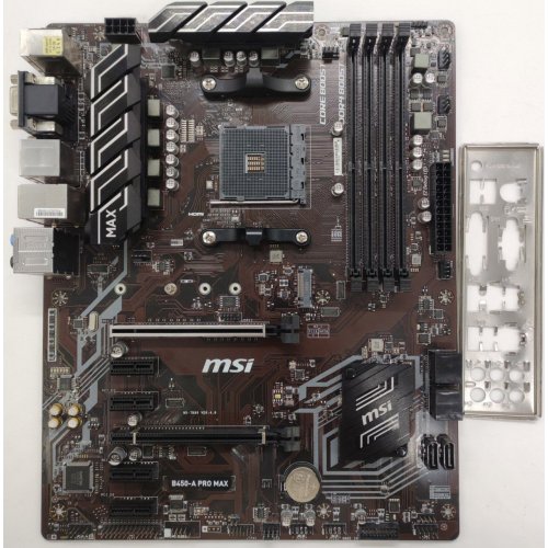 Материнська плата MSI B450-A PRO MAX (sAM4, AMD B450) (Відновлено продавцем, 848236) купити в Україні: Київ, Львів, Хмельницький, Тернопіль, Івано-Франківськ | Перевірка сумісності, низька ціна, відгуки, характеристики від TELEMART фото