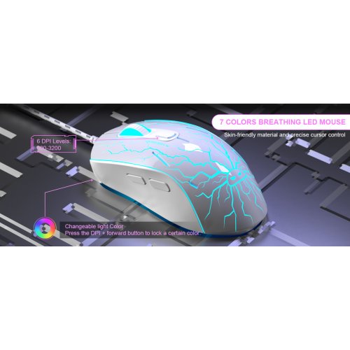 Комплект MageGee K1 Combo (6971969723870) White купить в Украине: Киев, Днепр, Харьков, Одесса  | Низкая цена, отзывы, характеристики от TELEMART фото