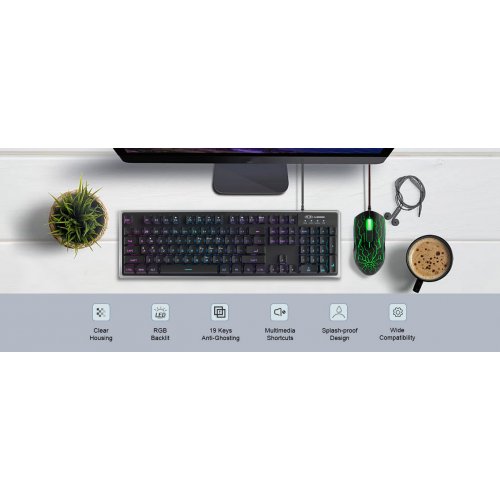 Комплект MageGee K1 Combo (6971969723900) Black купить в Украине: Киев, Днепр, Харьков, Одесса  | Низкая цена, отзывы, характеристики от TELEMART фото