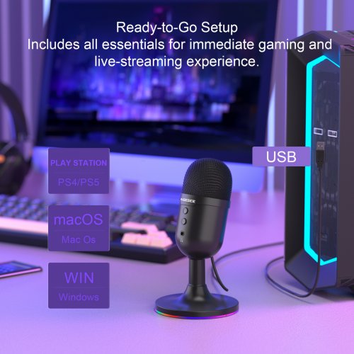 Микрофон MageGee Fantasy (6971969724518) Black купить в Украине: Киев, Днепр, Харьков, Одесса  | Низкая цена, отзывы, характеристики от TELEMART фото