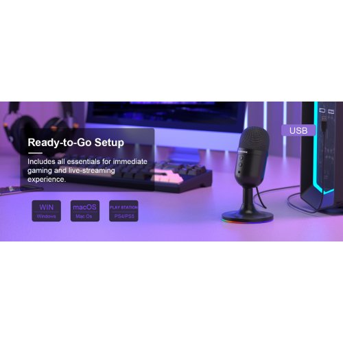 Микрофон MageGee Fantasy (6971969724518) Black купить в Украине: Киев, Днепр, Харьков, Одесса  | Низкая цена, отзывы, характеристики от TELEMART фото