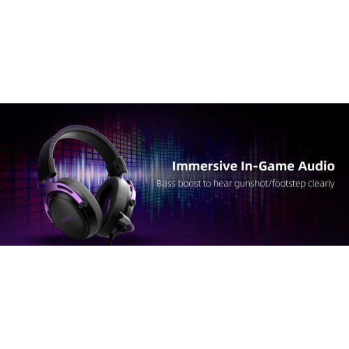 Наушники MageGee Wing (6971969724549) Black/Purple купить в Украине: Киев, Днепр, Харьков, Одесса  | Низкая цена, отзывы, характеристики от TELEMART фото