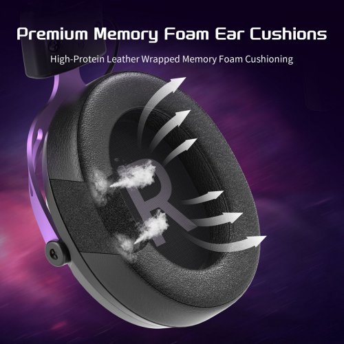 Наушники MageGee Wing (6971969724549) Black/Purple купить в Украине: Киев, Днепр, Харьков, Одесса  | Низкая цена, отзывы, характеристики от TELEMART фото