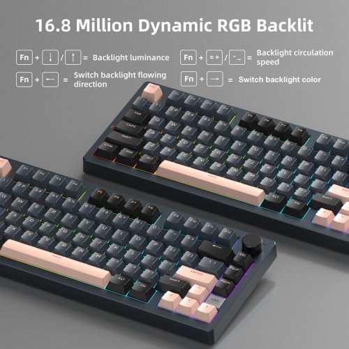 Клавиатура MageGee Light 75 RGB Pink Bear Switch Wireless (6971969728820) Royal Blue купить в Украине: Киев, Днепр, Харьков, Одесса  | Низкая цена, отзывы, характеристики от TELEMART фото