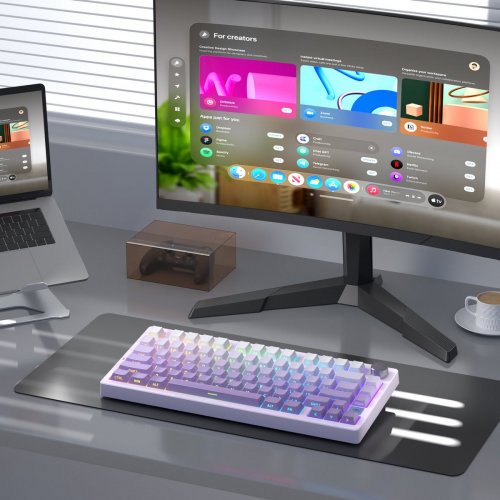 Клавиатура MageGee Light 75 RGB Purple Bird Switch Wireless (6971969728813) White/Purple купить в Украине: Киев, Днепр, Харьков, Одесса  | Низкая цена, отзывы, характеристики от TELEMART фото